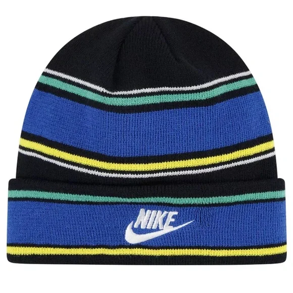 Nike Boys Striped Logo Beanie Hat and Gloves Set - Picture 3 of 3